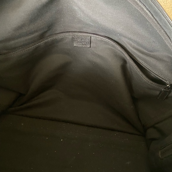 GUCCI Weekender Monogram GG Large Travel Nylon Leather Duffle Bag Black - Picture 4 of 5
